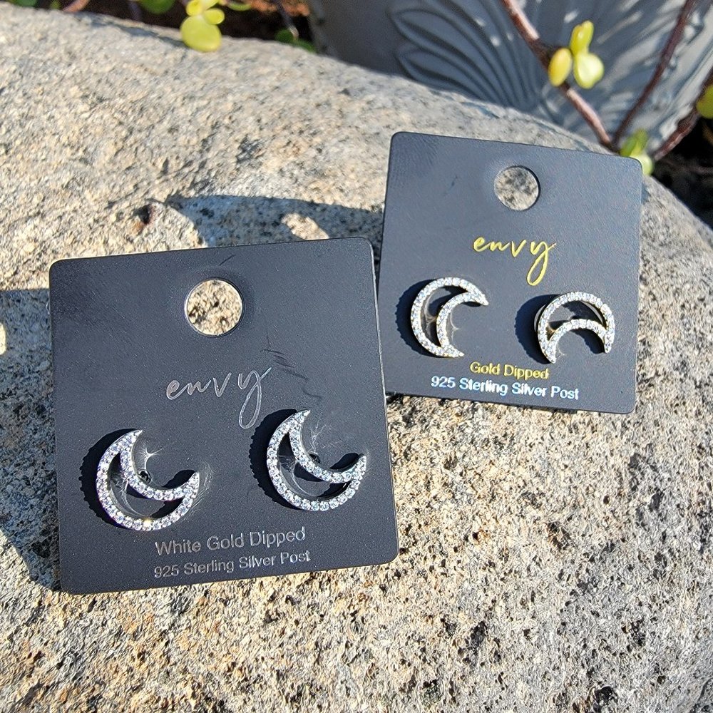 Gold Dipped Celestial Moon Earrings